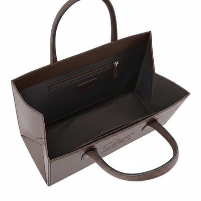 Artisanat répond à la fonctionnalité Sacs de magasinage imprimés sur mesure avec ombre monogramme en relief et poche à l'intérieur / ouverte x1