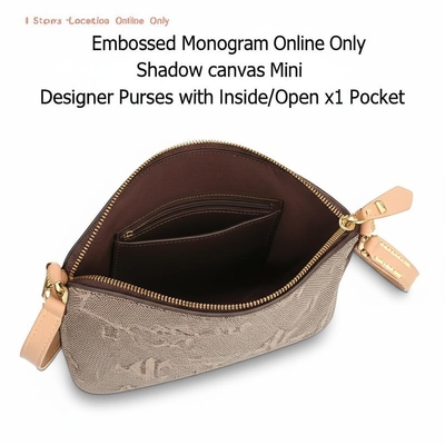 Emplacement du magasin en ligne Uniquement monogramme en relief toile d'ombre Mini portefeuilles de designers avec poche à l'intérieur / ouverte x1