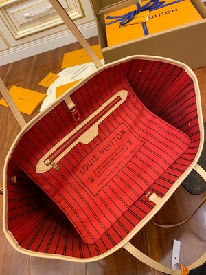 Cuir de catégorie A italien rose de Neverfull millimètre de toile de monogramme de Louis Vuitton Designer Monogram Bag