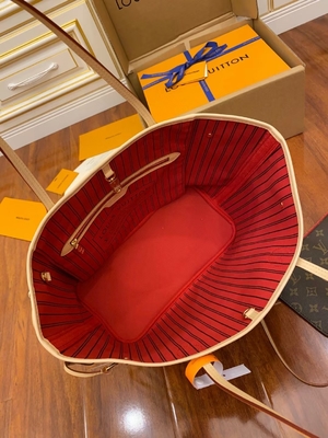 Cuir de catégorie A italien rose de Neverfull millimètre de toile de monogramme de Louis Vuitton Designer Monogram Bag