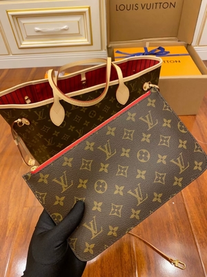 Cuir de catégorie A italien rose de Neverfull millimètre de toile de monogramme de Louis Vuitton Designer Monogram Bag