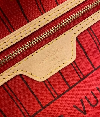 Cuir de catégorie A italien rose de Neverfull millimètre de toile de monogramme de Louis Vuitton Designer Monogram Bag