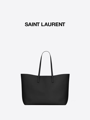 1.4lb a donné aux dames une consistance rugueuse marquées en cuir sac de cuir de vachette de YVES SAINT LAURENT de noir de sac à main est-ouest