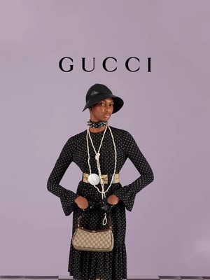 Sac d'épaule pour les aisselles en cuir de petite toile suprême de GG GUCCI Ophidia