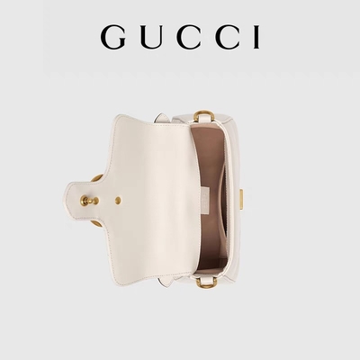 Cuir de vachette blanc marqué GG Marmont Tote Bag Quilted Leather de Bag de messager