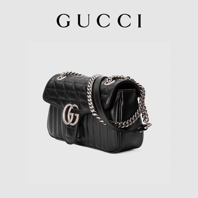 Le GG de GUCCI a stigmatisé le sac de Bag Marmont Shoulder de messager petit cuir piqué
