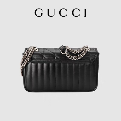 Le GG de GUCCI a stigmatisé le sac de Bag Marmont Shoulder de messager petit cuir piqué
