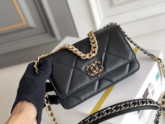 L'or Preloved d'agneau a stigmatisé le sac d'aileron de Chanel 19 de sac mini OEM