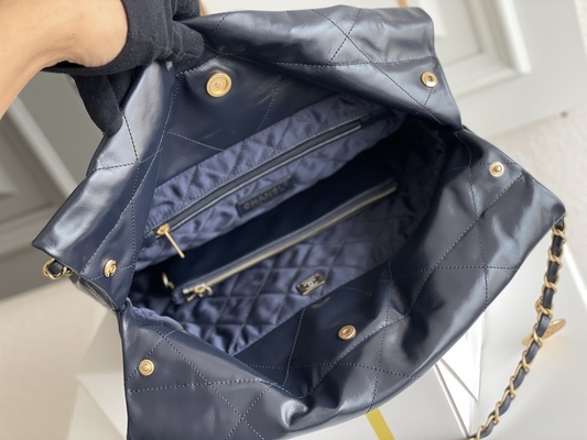 marine Chanel 22&quot; du cuir de vachette 22S ODM de sac à main de sac de déchets petit »