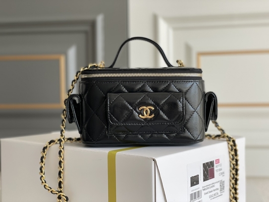 Cas marqué fait sur commande de vanité de Chanel 22K de sacs d'agneau poche multi