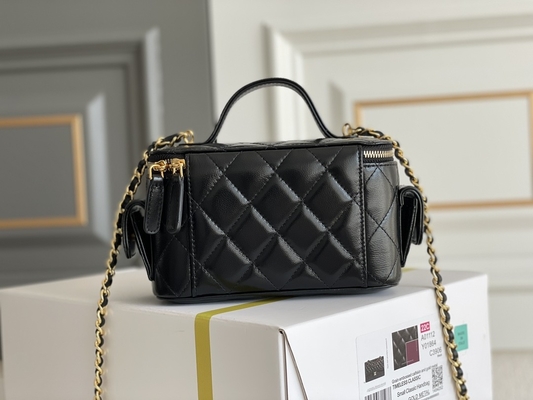 Cas marqué fait sur commande de vanité de Chanel 22K de sacs d'agneau poche multi