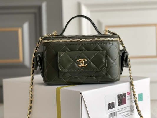 Cas marqué fait sur commande de vanité de Chanel 22K de sacs d'agneau poche multi