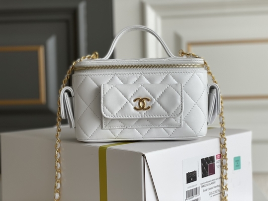 Cas marqué fait sur commande de vanité de Chanel 22K de sacs d'agneau poche multi