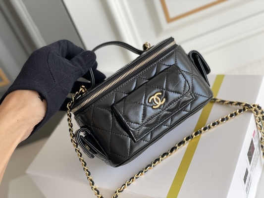 Cas marqué fait sur commande de vanité de Chanel 22K de sacs d'agneau poche multi