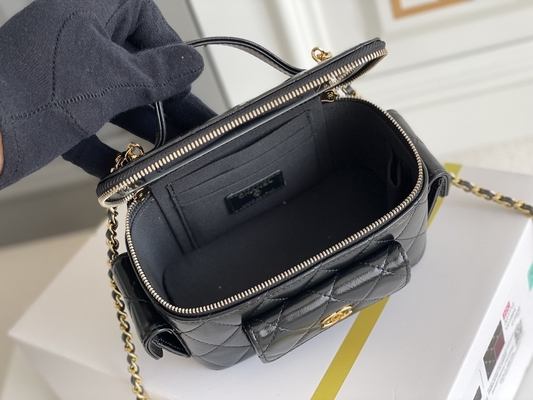 Cas marqué fait sur commande de vanité de Chanel 22K de sacs d'agneau poche multi
