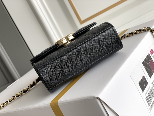 Sac en cuir classique AP3020 de Chanel 2way de grain du double C d'or