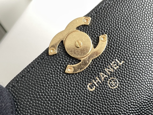 Sac en cuir classique AP3020 de Chanel 2way de grain du double C d'or