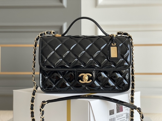 or de noir de sac de tofu de cuir verni de Chanel Flap Bag 2022 des femmes 22k