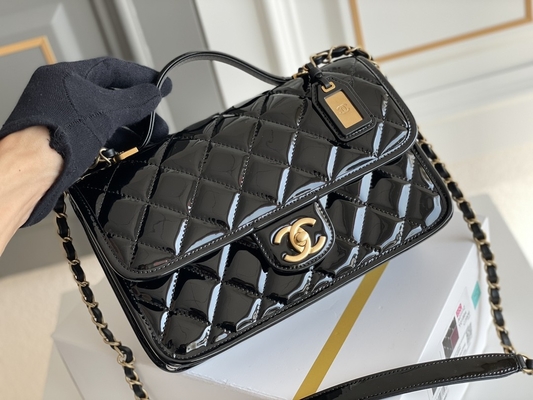 or de noir de sac de tofu de cuir verni de Chanel Flap Bag 2022 des femmes 22k