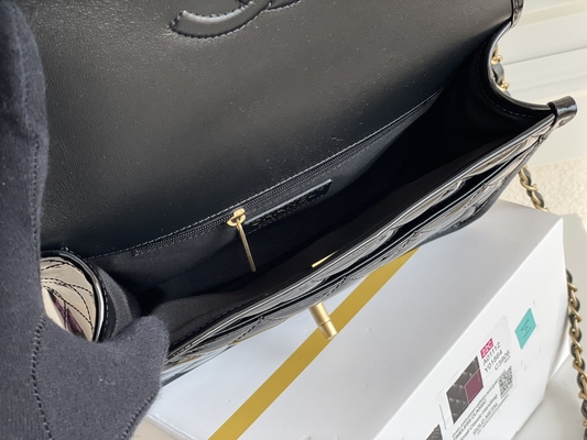 or de noir de sac de tofu de cuir verni de Chanel Flap Bag 2022 des femmes 22k