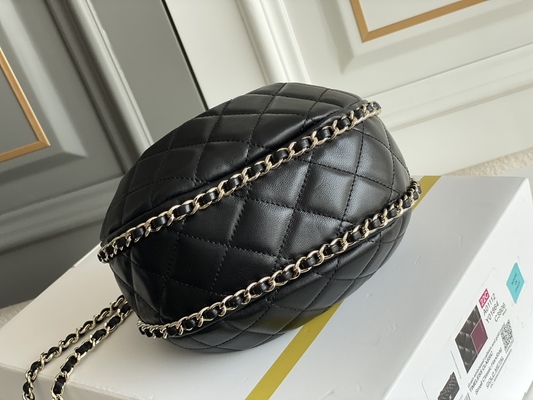 Cuir noir de cuir de vachette de sac à main de clochard de Mini Sling Bag Branded Chanel de chaîne