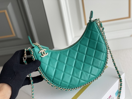 Cuir noir de cuir de vachette de sac à main de clochard de Mini Sling Bag Branded Chanel de chaîne