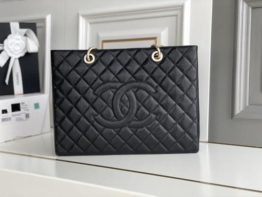 Grand sac de l'emballage GST d'achats de Chanel Lychee Leather Caviar Grand