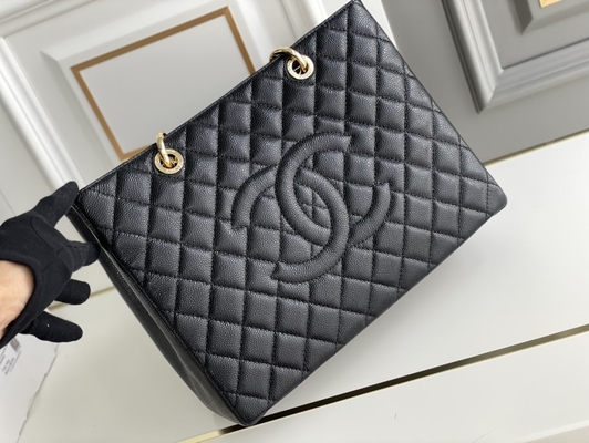 Grand sac de l'emballage GST d'achats de Chanel Lychee Leather Caviar Grand