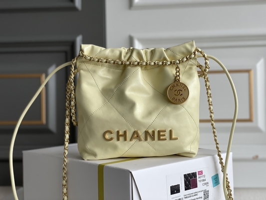 Jaune noir blanc de MINI rose du cuir de vachette 22S de Chanel Branded Ladies Handbag 22B