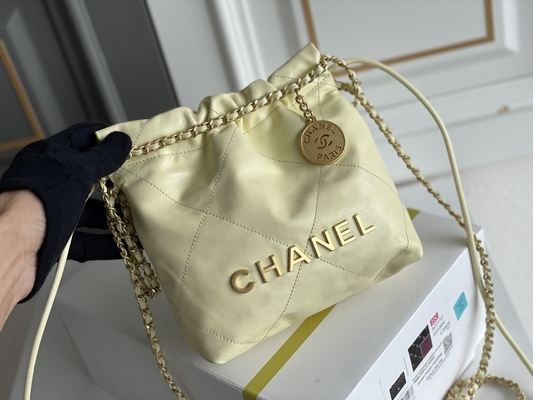 Jaune noir blanc de MINI rose du cuir de vachette 22S de Chanel Branded Ladies Handbag 22B