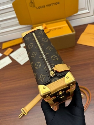 Valise latérale Presbyopic de sac du monogramme P.M. de tronc de Louis Vuitton BT de toile de Brown