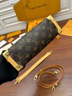 Valise latérale Presbyopic de sac du monogramme P.M. de tronc de Louis Vuitton BT de toile de Brown