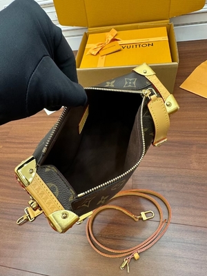 Valise latérale Presbyopic de sac du monogramme P.M. de tronc de Louis Vuitton BT de toile de Brown