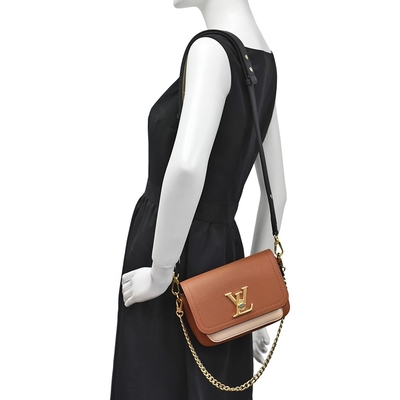 Sac tendre granuleux Brown de Monogram Bag BT Lockme de concepteur de cuir de vachette
