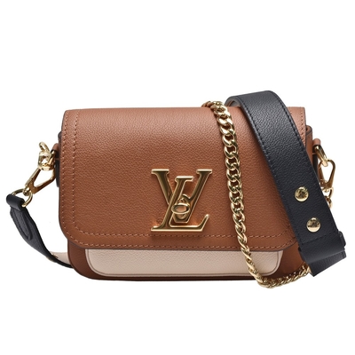 Sac tendre granuleux Brown de Monogram Bag BT Lockme de concepteur de cuir de vachette