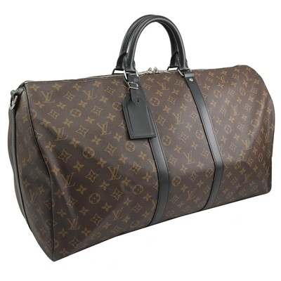 Macassar a enduit la toile BT Keepall BandoulièRe 55 Louis Vuitton M56714