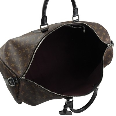 Macassar a enduit la toile BT Keepall BandoulièRe 55 Louis Vuitton M56714