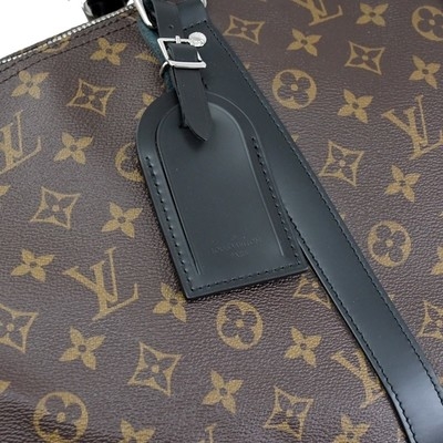 Macassar a enduit la toile BT Keepall BandoulièRe 55 Louis Vuitton M56714