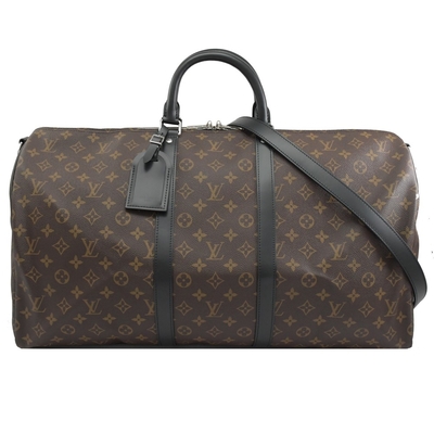 Macassar a enduit la toile BT Keepall BandoulièRe 55 Louis Vuitton M56714
