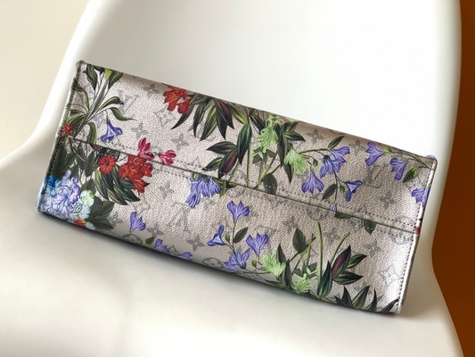 Toile enduite argentée de modèle floral d'OnTheGo millimètre Mini Sling Bag Branded M81724