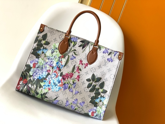 Toile enduite argentée de modèle floral d'OnTheGo millimètre Mini Sling Bag Branded M81724