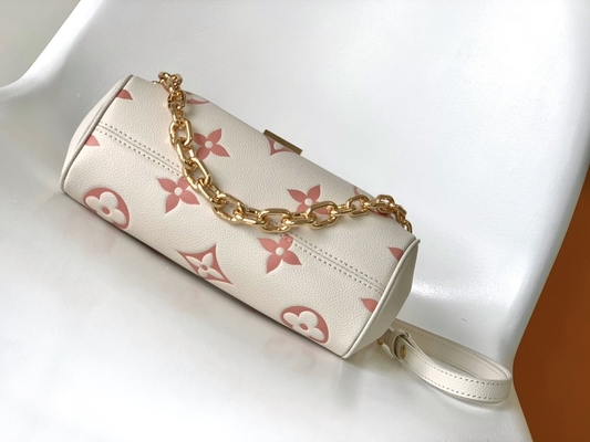 Cuir préféré de Mini Sling Bag Branded BT Rose Trianon Two Monogram Empreinte de crème