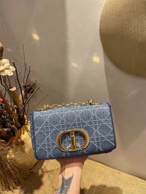Denim brodé de Mini Designer Purses Dior Caro petit