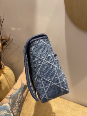Denim brodé de Mini Designer Purses Dior Caro petit
