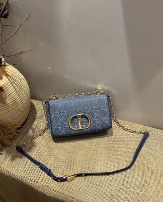 Denim brodé de Mini Designer Purses Dior Caro petit
