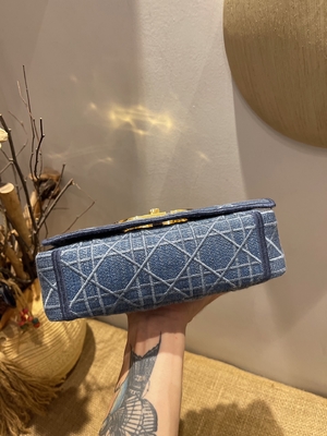 Denim brodé de Mini Designer Purses Dior Caro petit