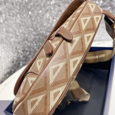 Sac Diamond Canvas And Smooth Leather Dior Wallet Saddle de bride de selle de CD