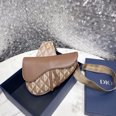Sac Diamond Canvas And Smooth Leather Dior Wallet Saddle de bride de selle de CD