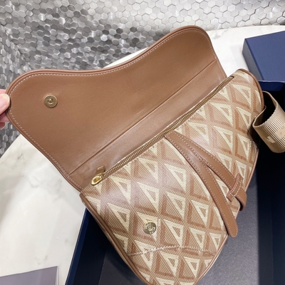 Sac Diamond Canvas And Smooth Leather Dior Wallet Saddle de bride de selle de CD