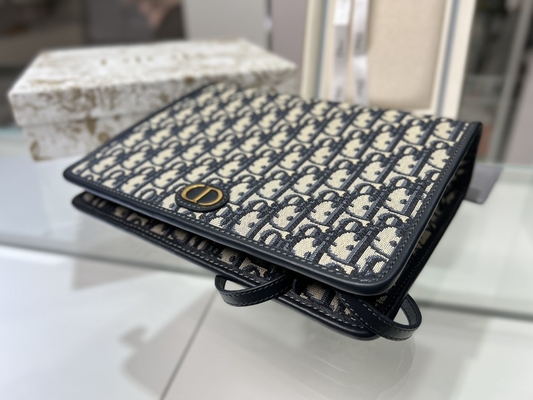 2 en 1 jacquard oblique bleu de poche de Mini Dior 30 Montaigne
